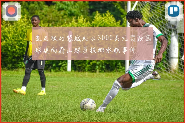 亚足联对蓉城处以3000美元罚款因球迷向蔚山球员投掷水瓶事件